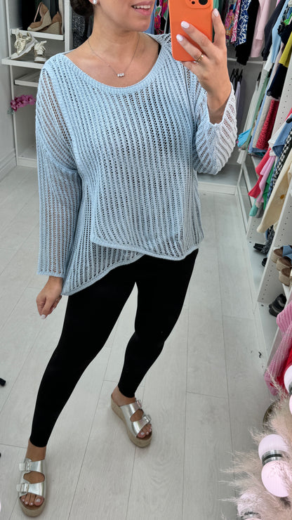 Nellie Fine Crochet Style Wrap Over Top