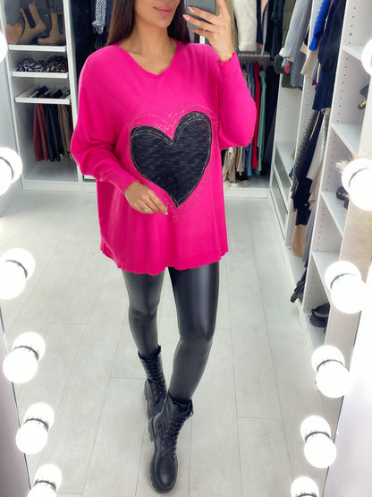 Shiloh Heart Design Knit Jumper