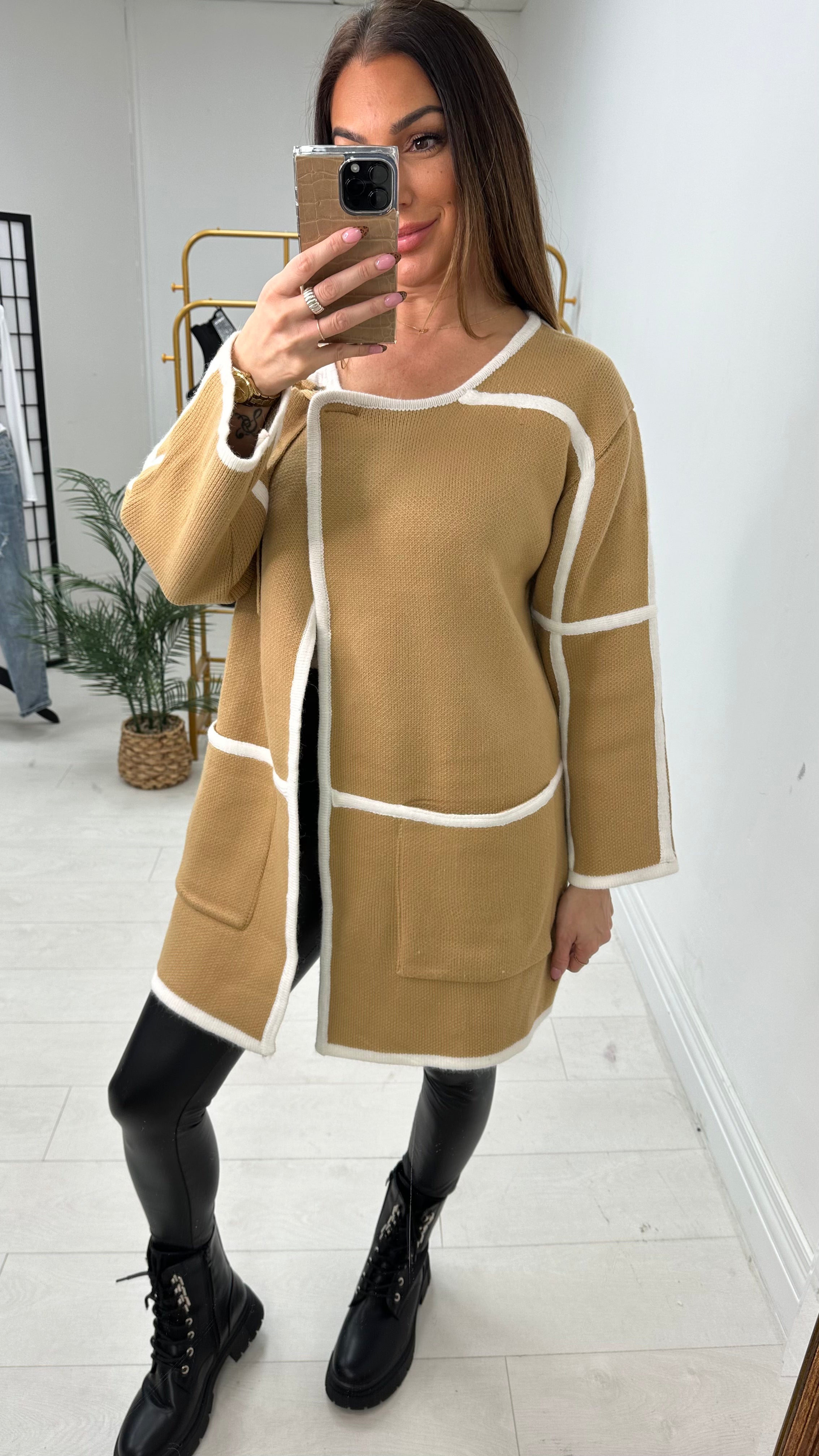 Chernette Detailed Hem Chunky Cardigan