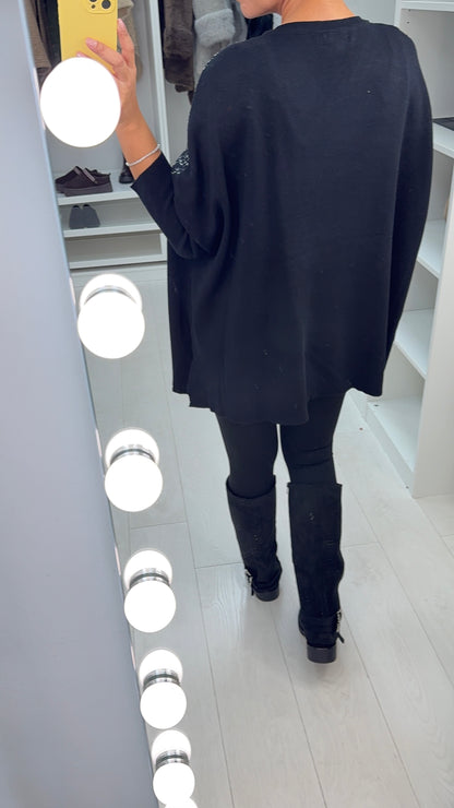 Berrie Diamante Detail Loose Fit Jumper