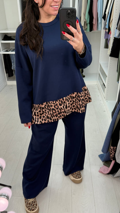 Daniela Leopard Panel Oversized Loungewear Set