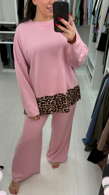 Daniela Leopard Panel Oversized Loungewear Set