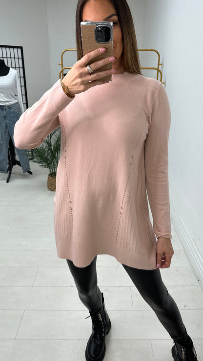 Lynelle Diamante Detail Longline Knit Jumper