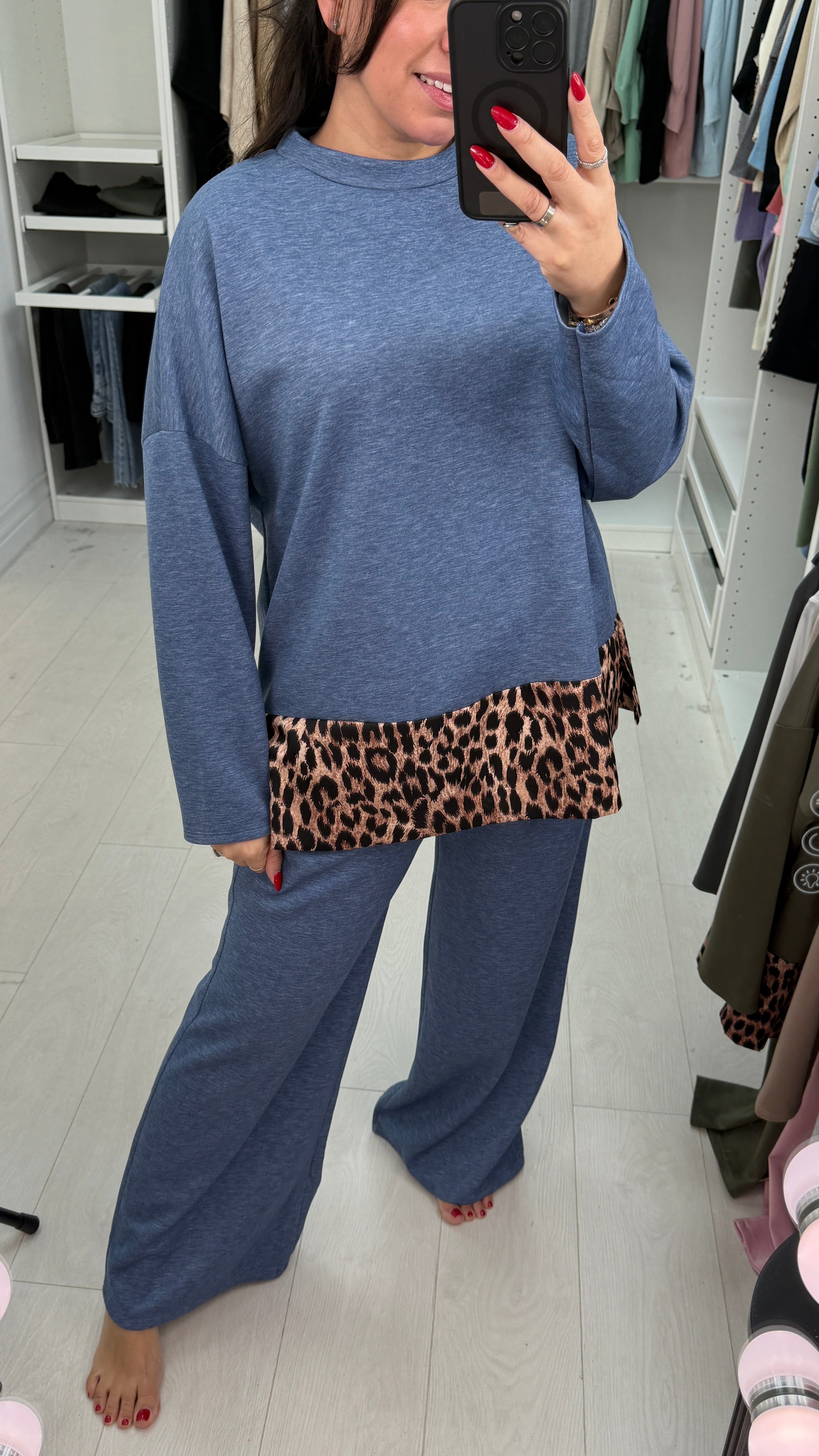 Daniela Leopard Panel Oversized Loungewear Set