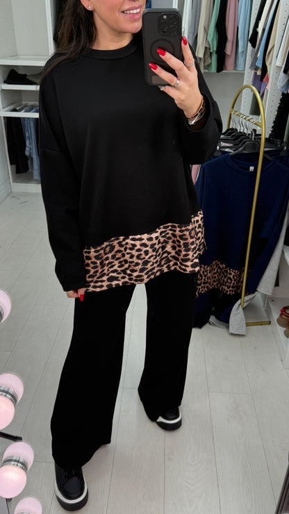 Daniela Leopard Panel Oversized Loungewear Set