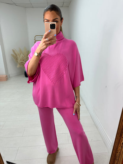 Kali Swirl Heart Knit Loungewear Set