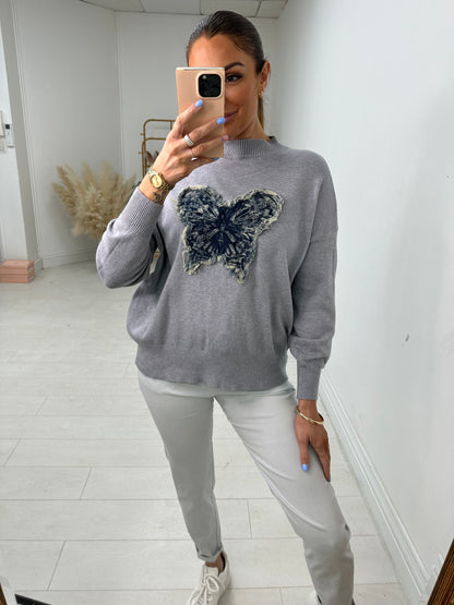 Marilyn Frayed Butterfly Detailed Jumper