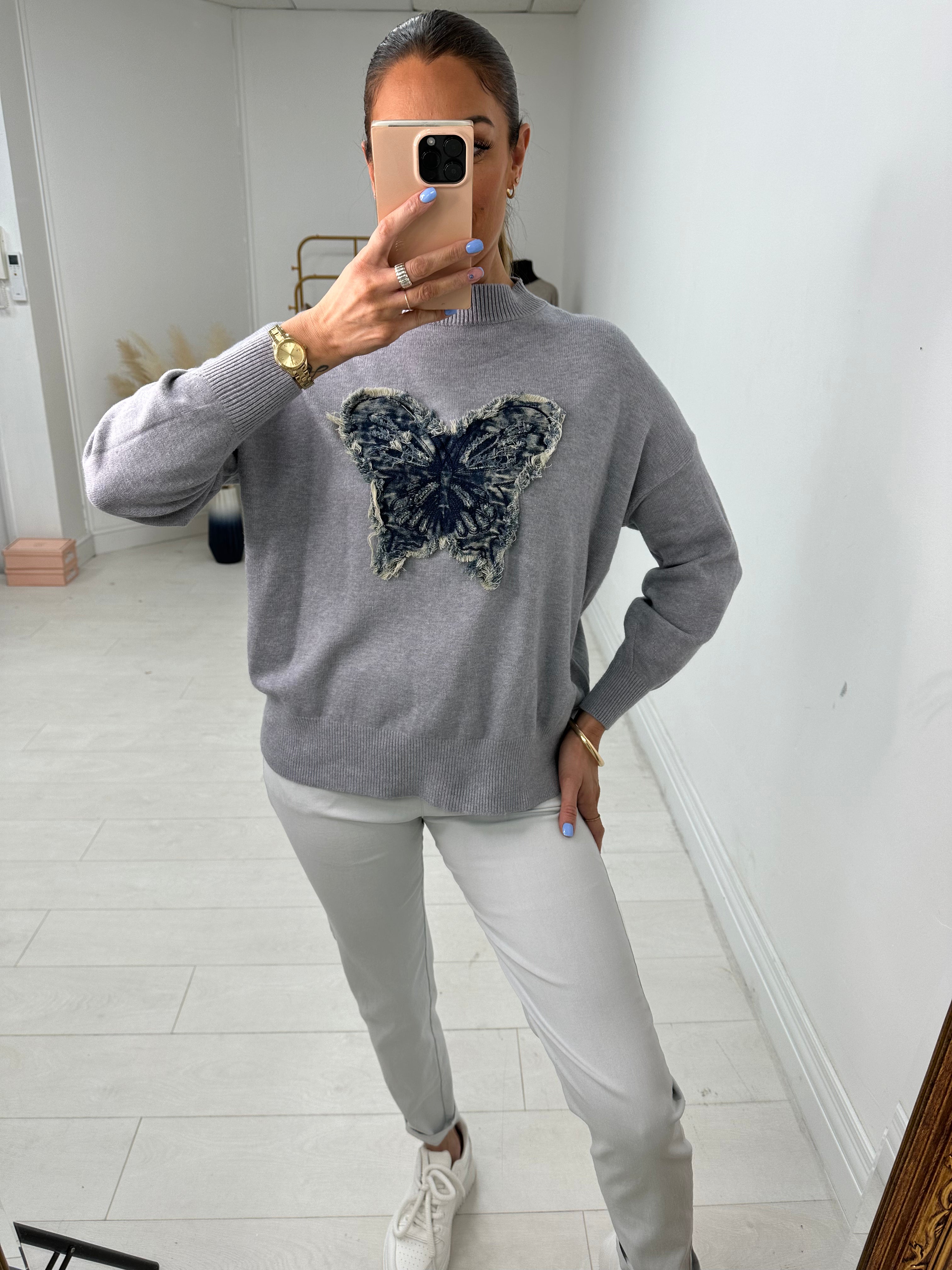 Marilyn Frayed Butterfly Detailed Jumper