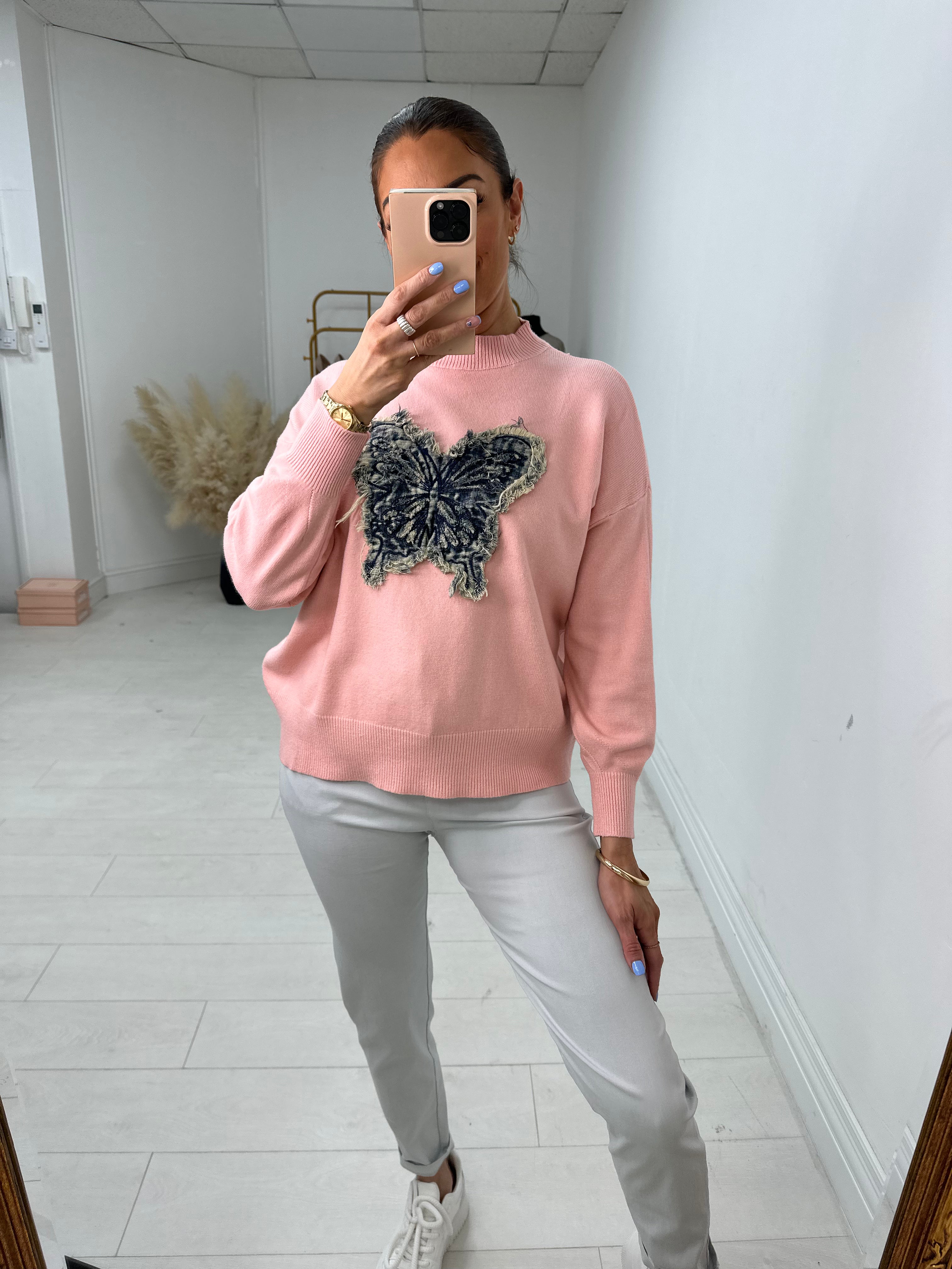 Marilyn Frayed Butterfly Detailed Jumper