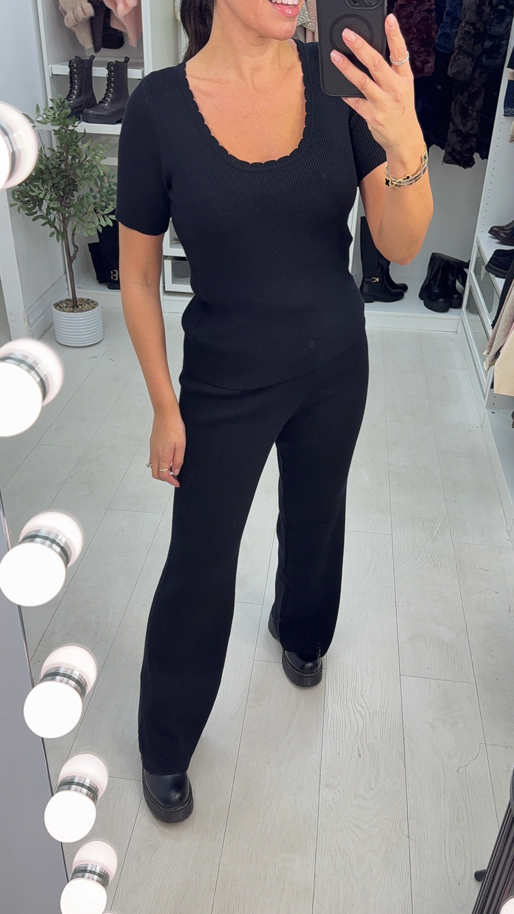 Norah Plain Ribbed 3 Piece Loungewear Set