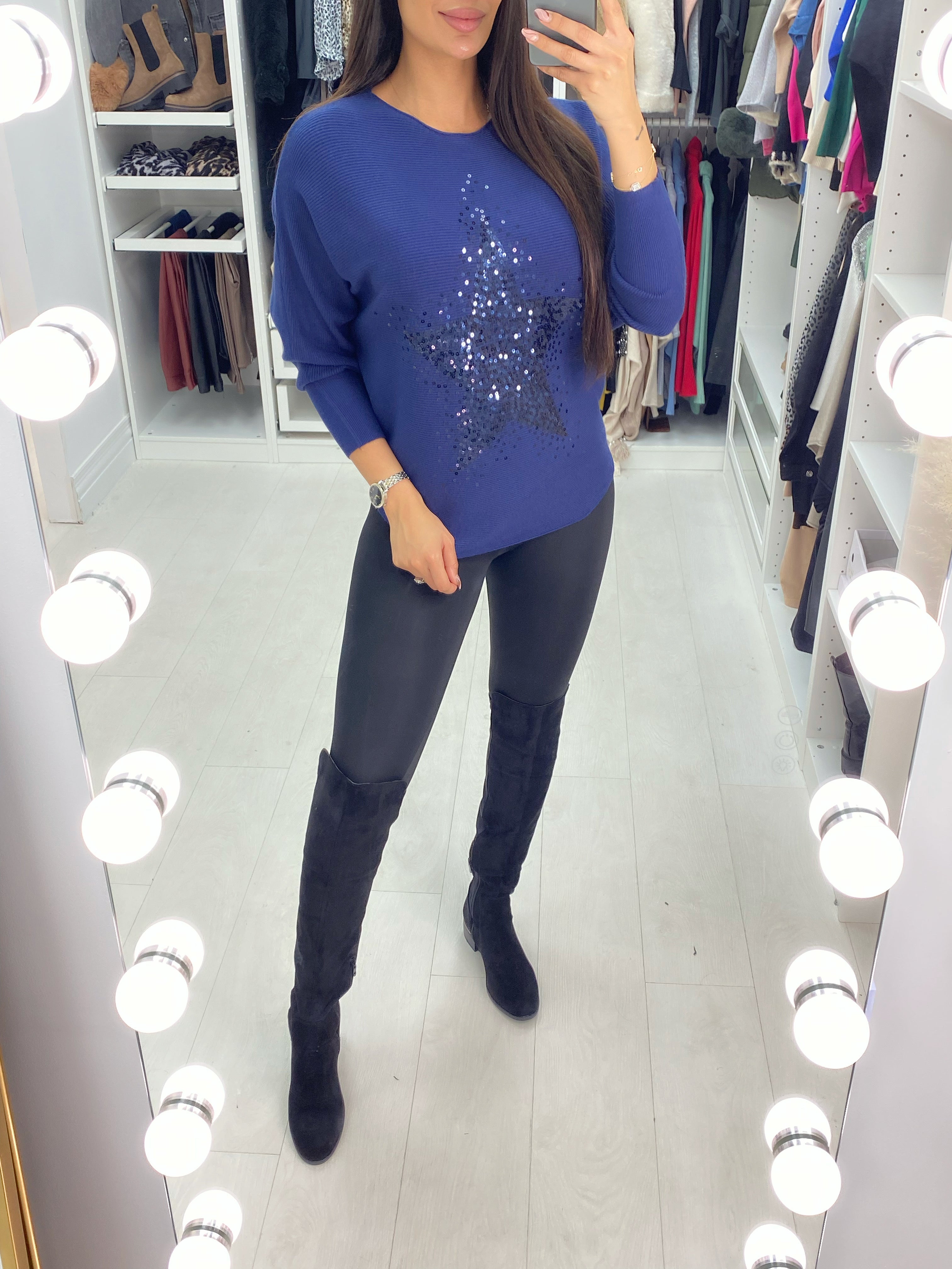 Carson Star Sequin Detail Jumper