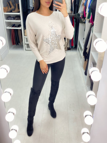 Carson Star Sequin Detail Jumper