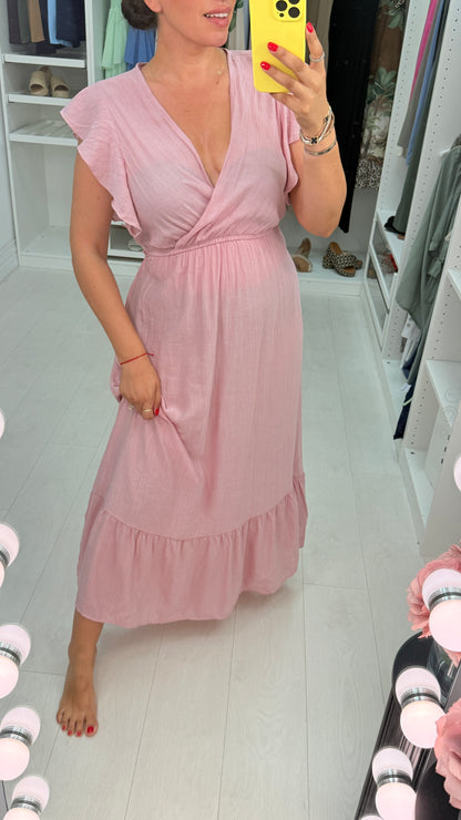 Samael Long Plain Flared Cut Dress