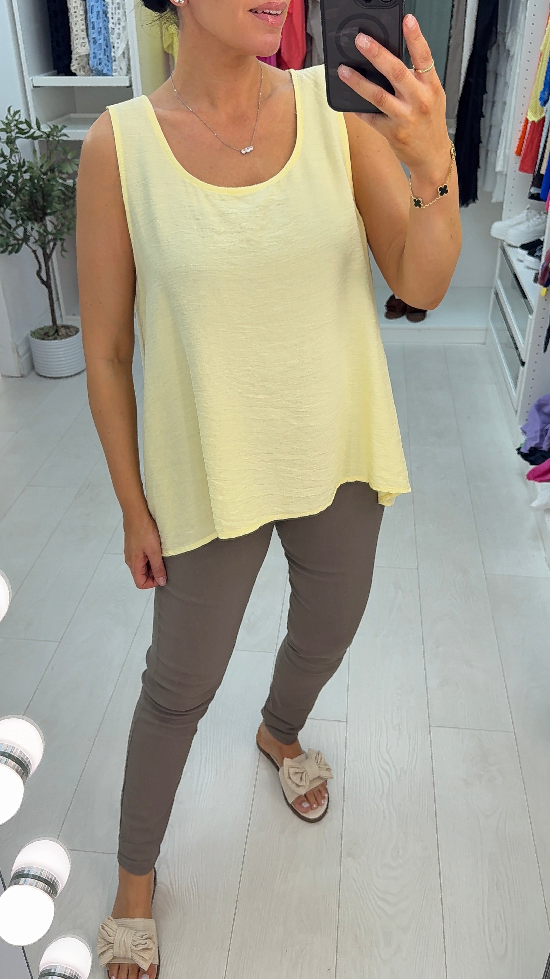 Harlow Plain Button Back Loose Fit Top