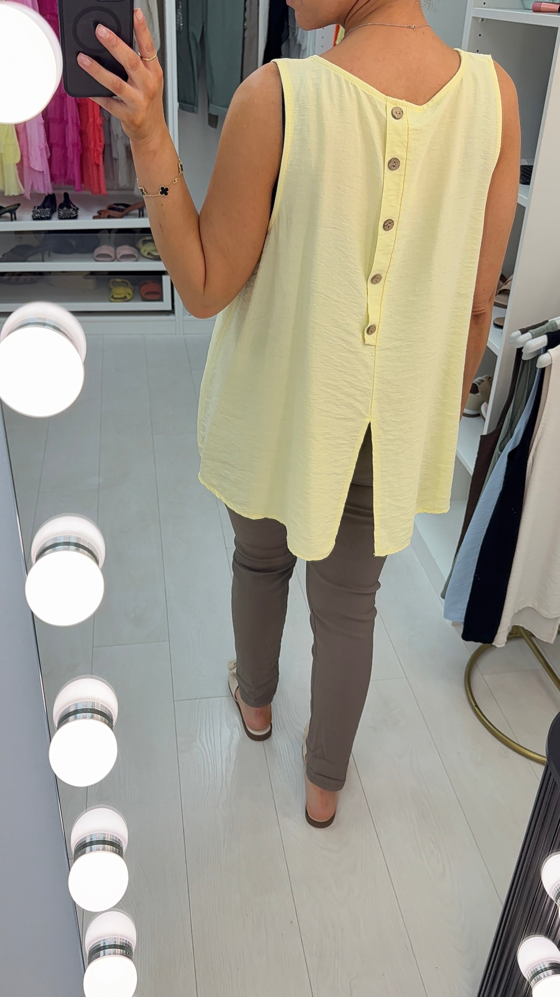 Harlow Plain Button Back Loose Fit Top