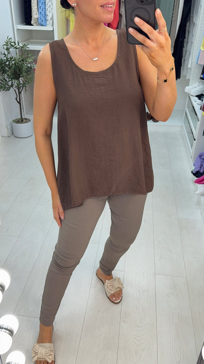 Harlow Plain Button Back Loose Fit Top
