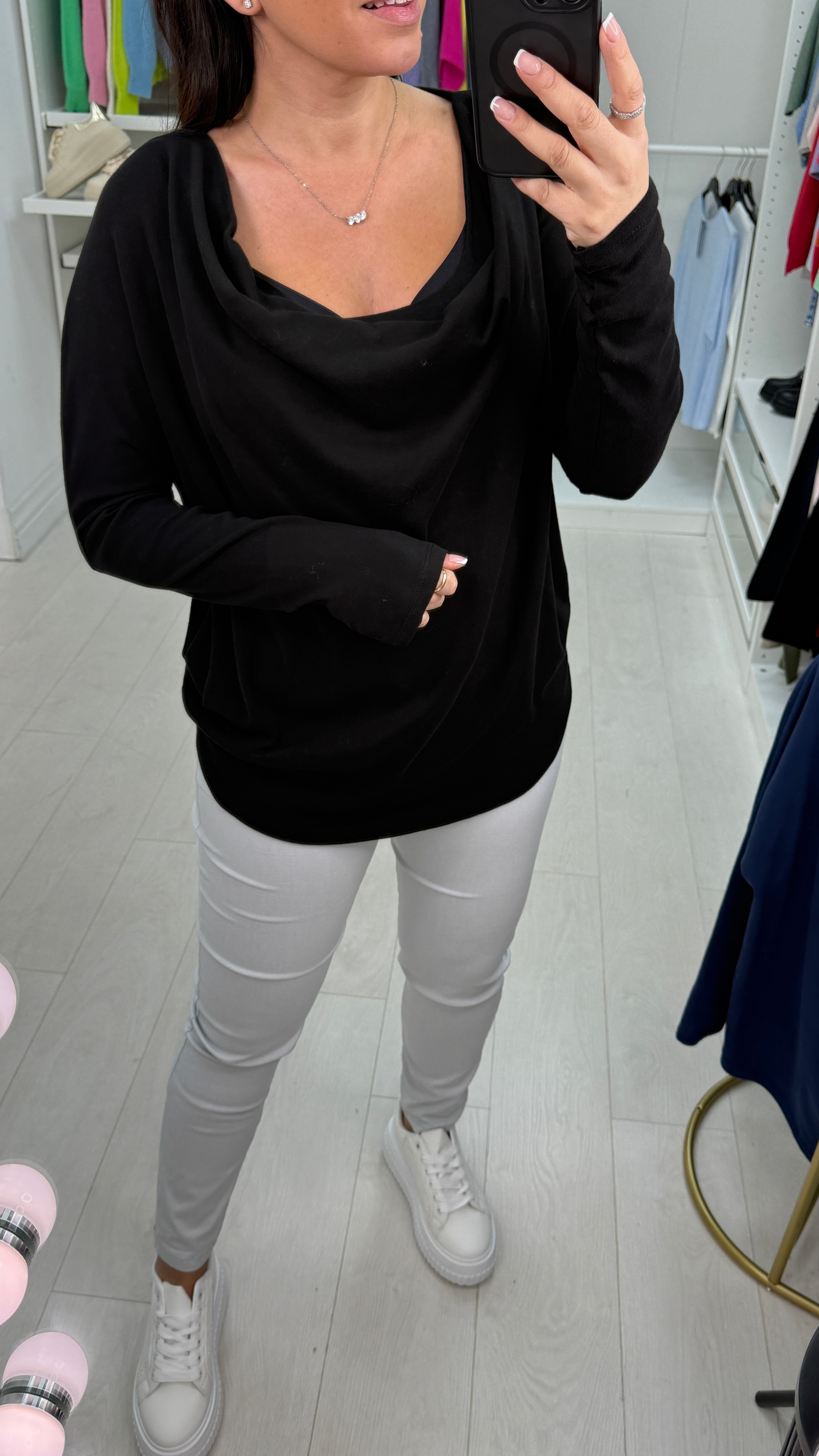 Topaz Plain Cowl Neck Sweatshirt