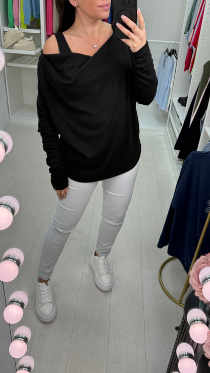 Topaz Plain Cowl Neck Sweatshirt