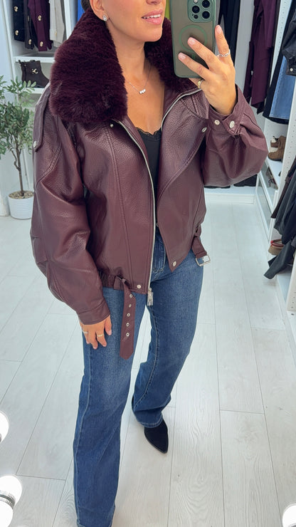 Talitah Faux Fur & Leather Jacket
