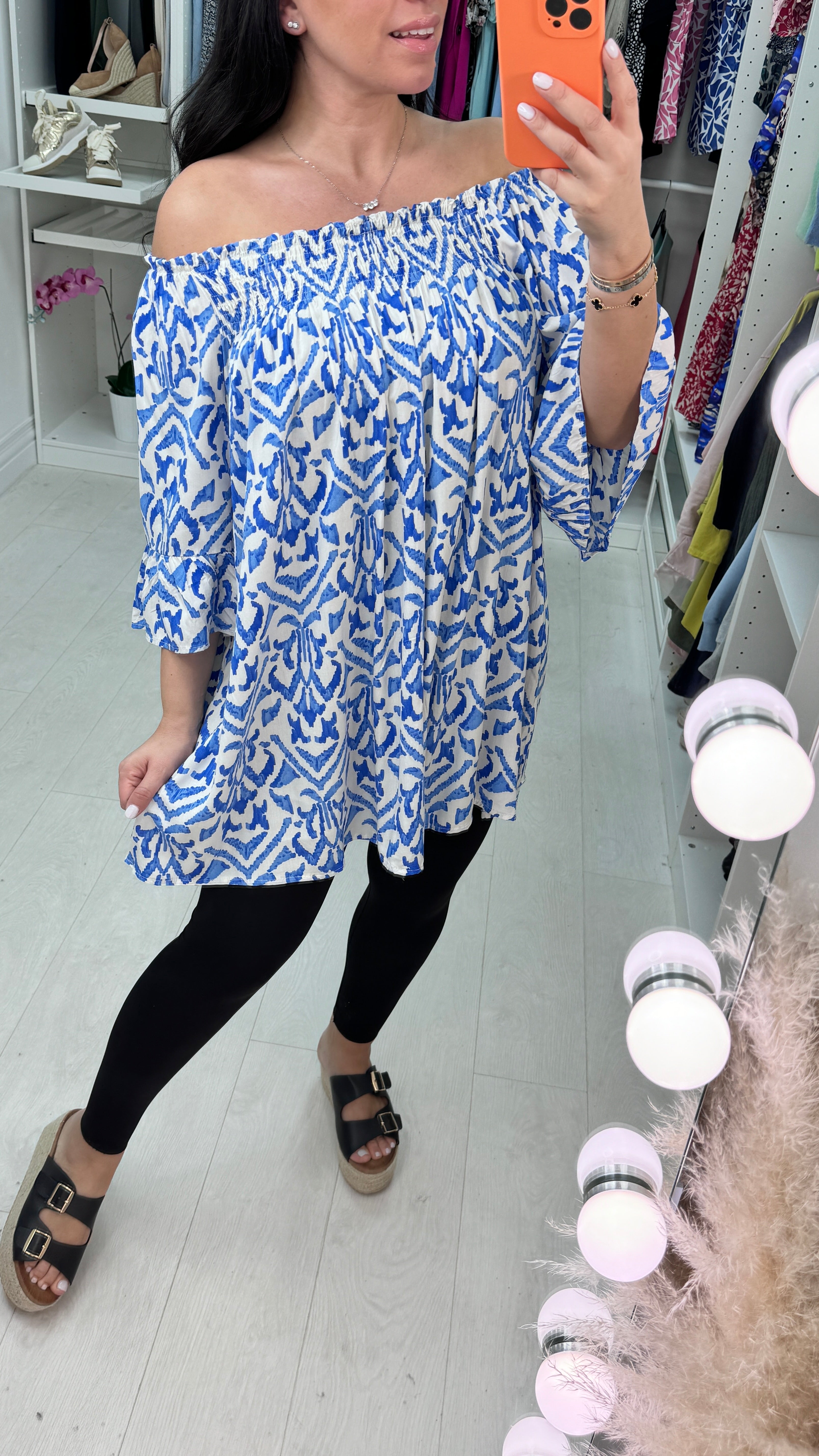 Casilla Baroque Print Bardot Top