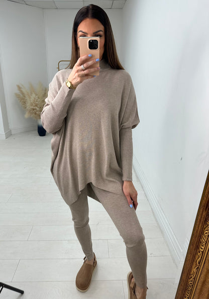 Julietta Plain Crochet Back Loungewear Set