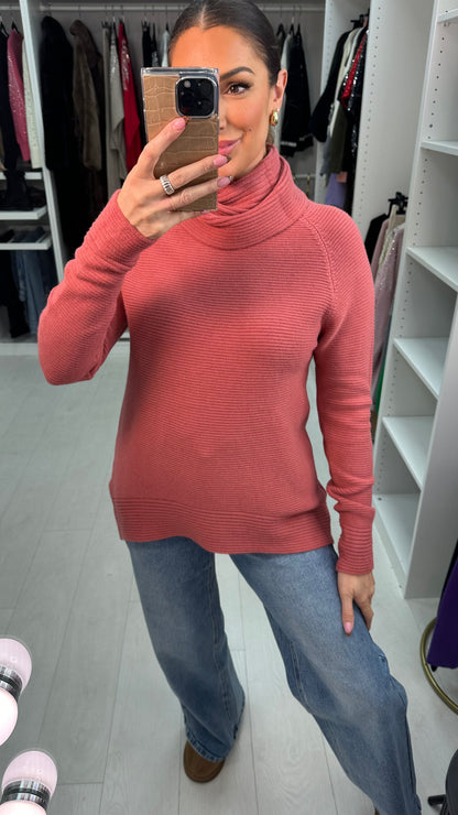 Tifinie Plain Roll Neck Longline Jumper