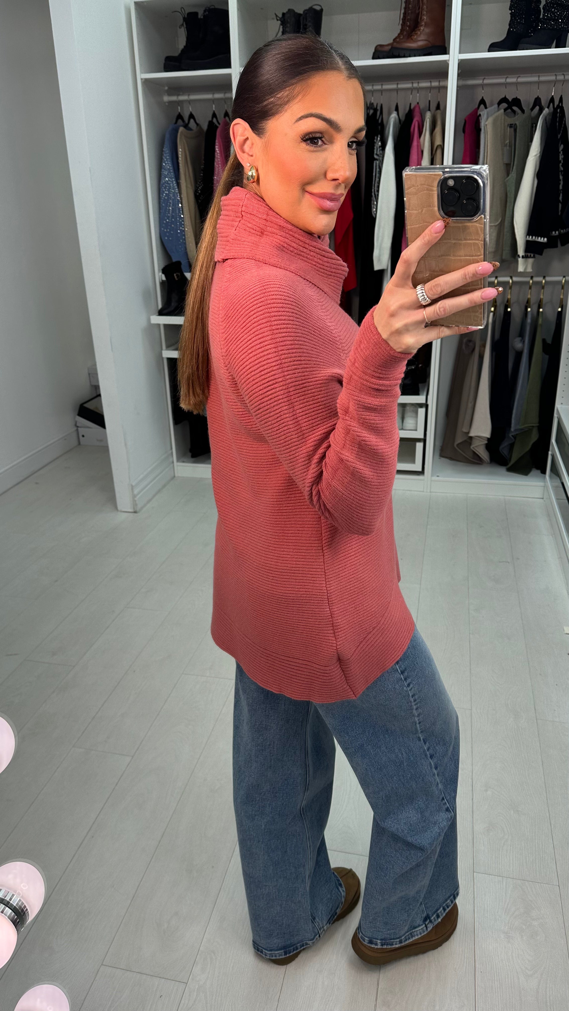 Tifinie Plain Roll Neck Longline Jumper