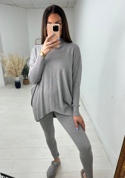 Julietta Plain Crochet Back Loungewear Set