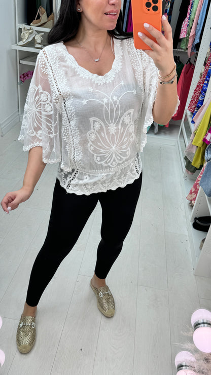 Abigail Butterfly Sleeve Blouse