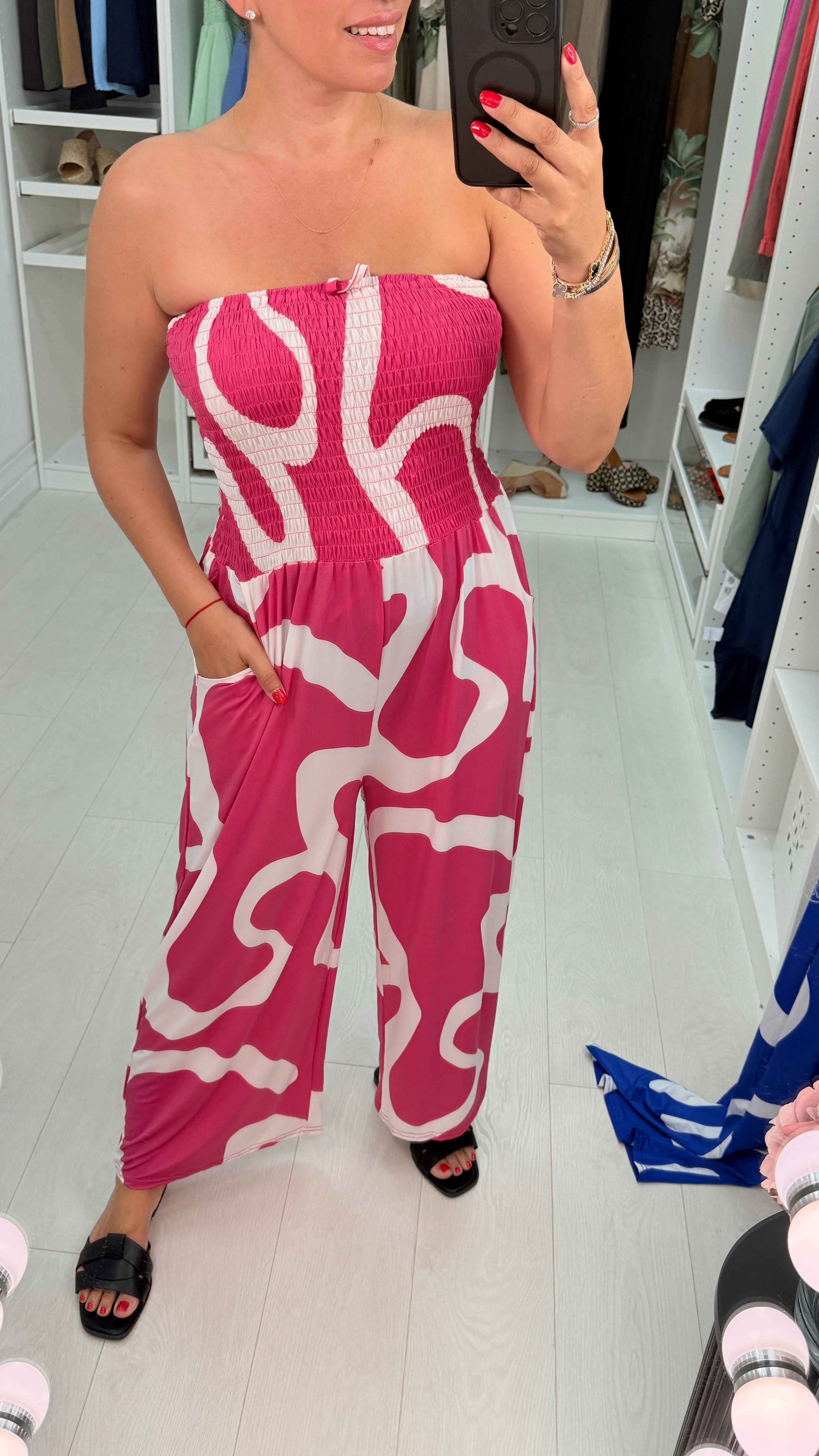 Aylan Abstract Print Elasticated Bust Jumpsuit