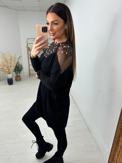 Sutton Lace Detail Loose Fit Jumper