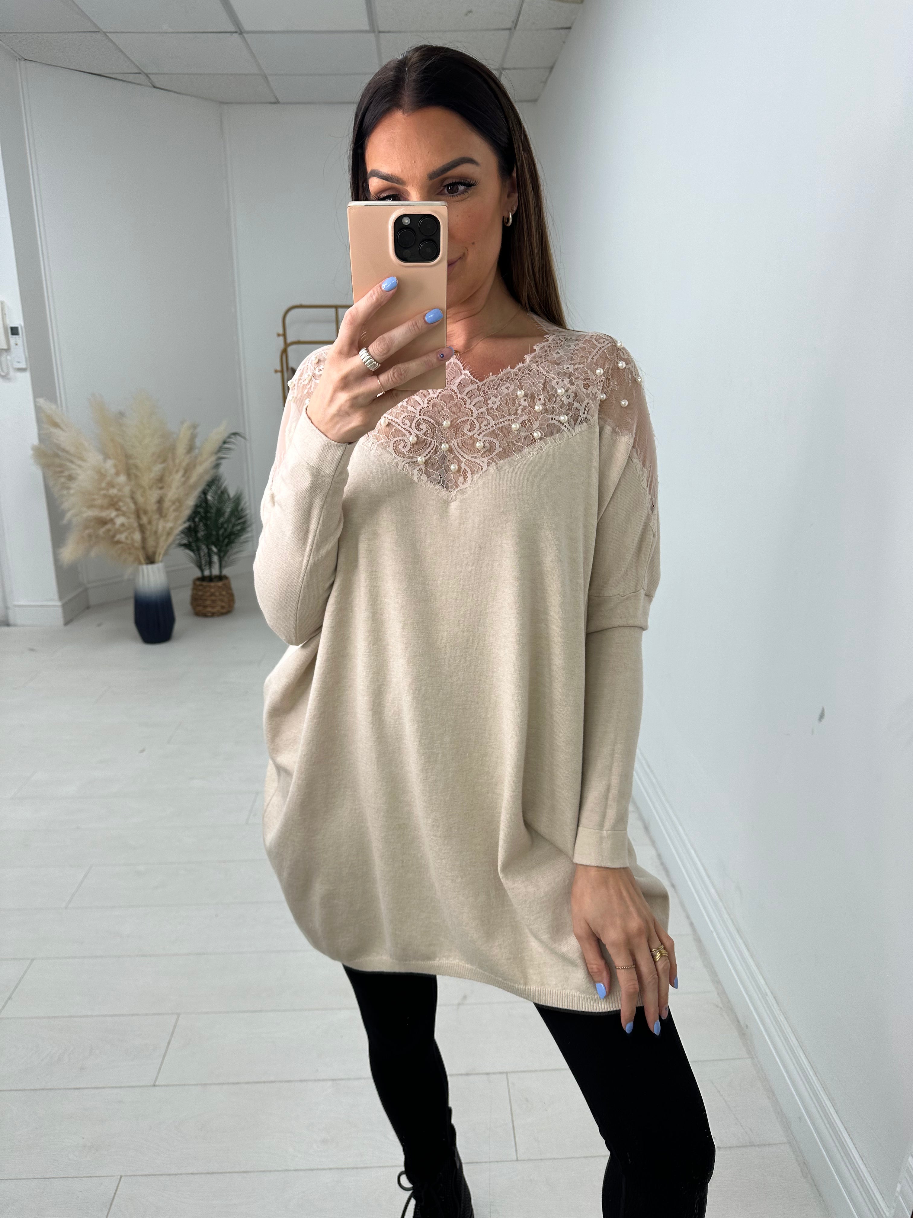 Sutton Lace Detail Loose Fit Jumper
