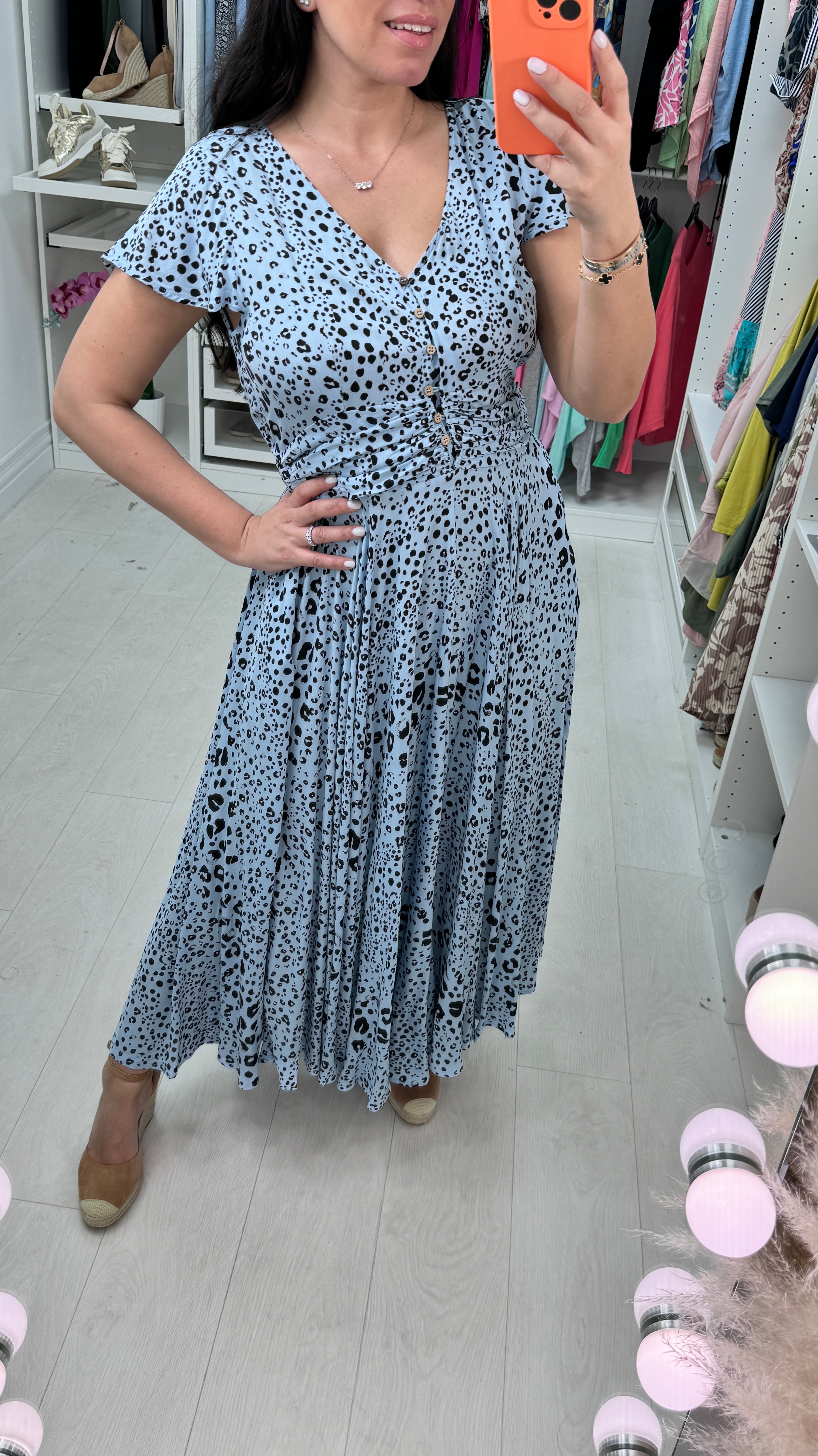 Marya Cheetah Ruched Waist Maxi Dress