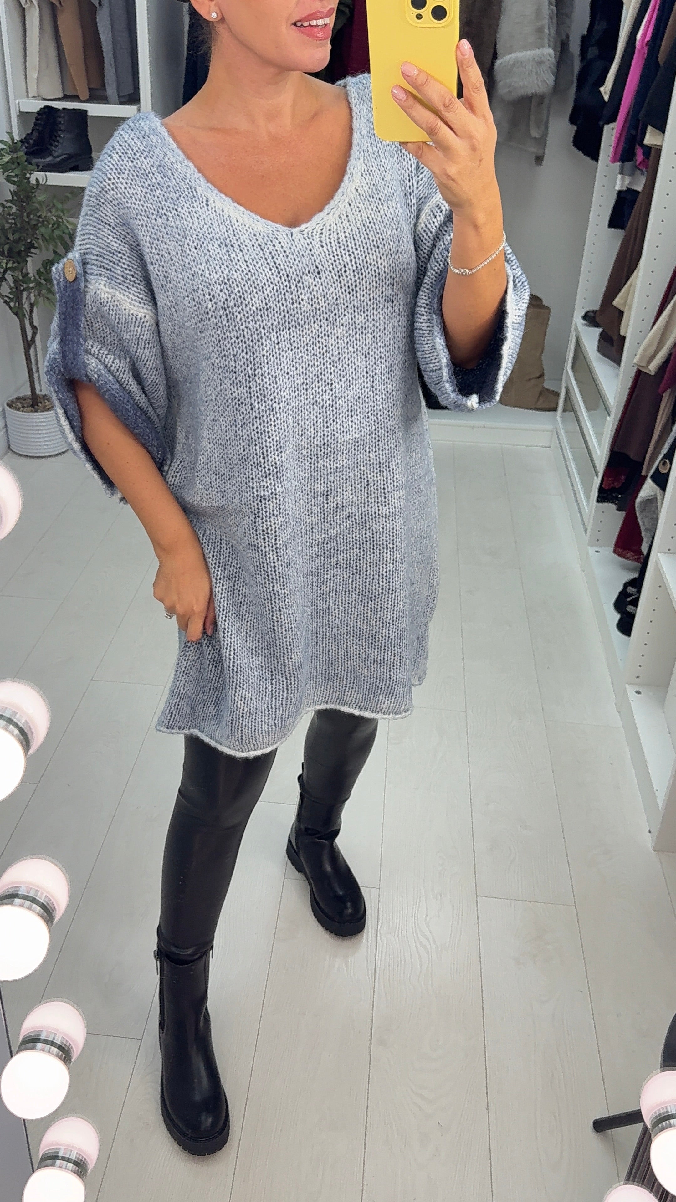 Stephie Rolled Sleeve Chunky Loose Fit Jumper