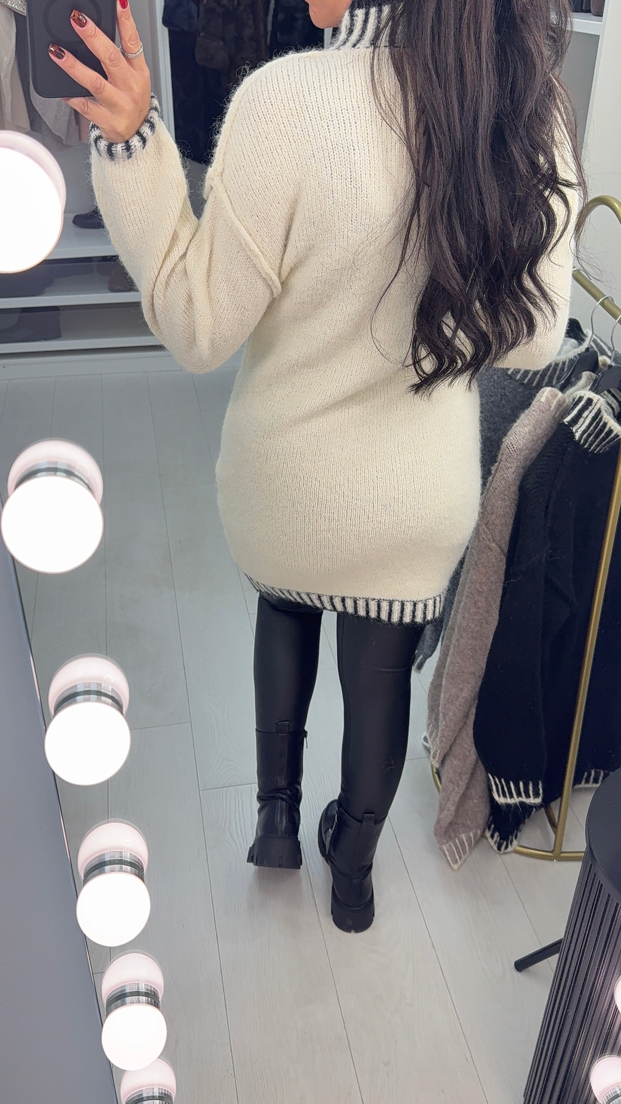 Margot Stitched Hem Detailed Super Soft Jumper Dress