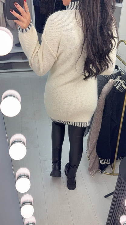 Margot Stitched Hem Detailed Super Soft Jumper Dress