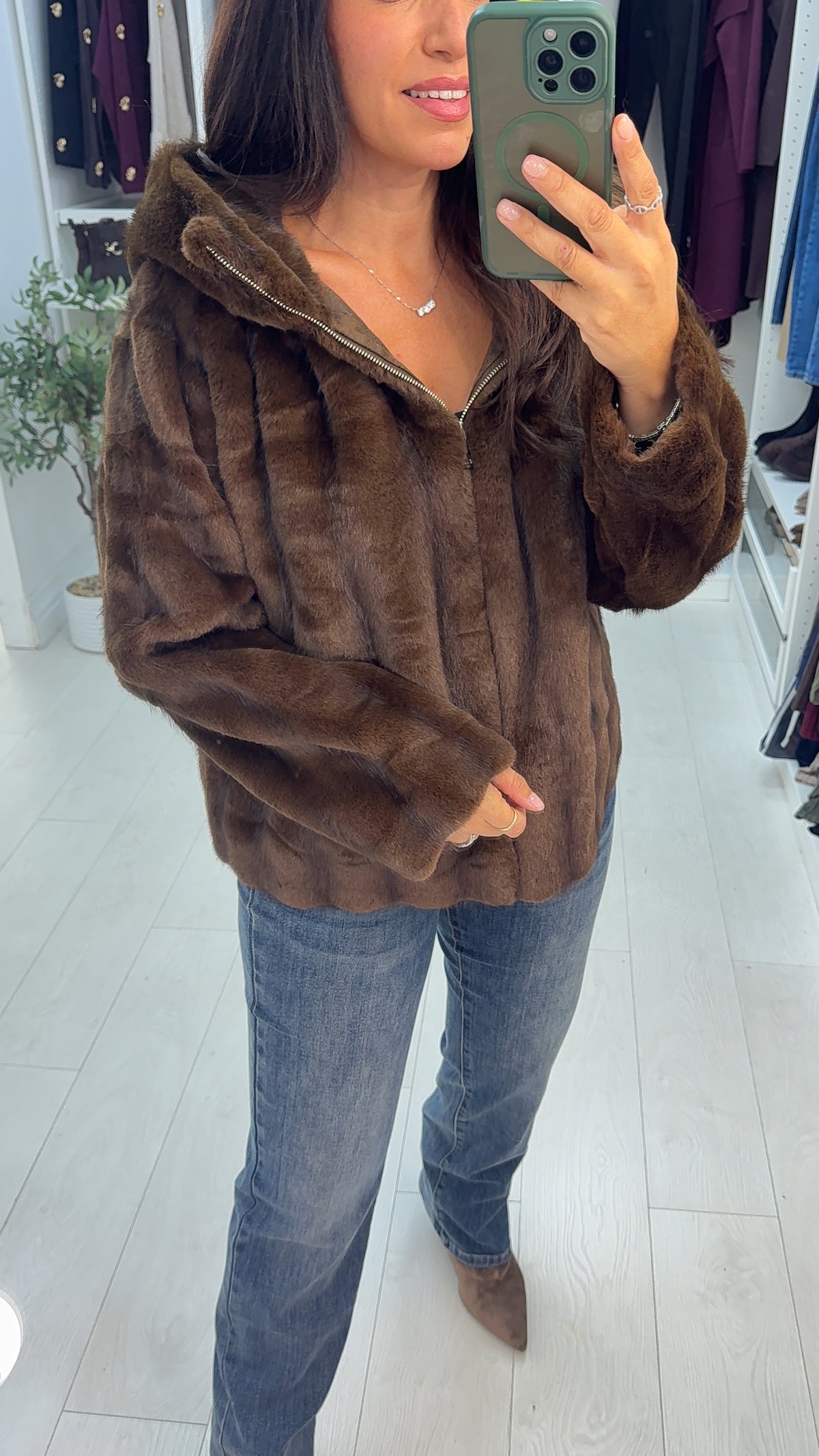Ramone Faux Fur Hooded Jacket