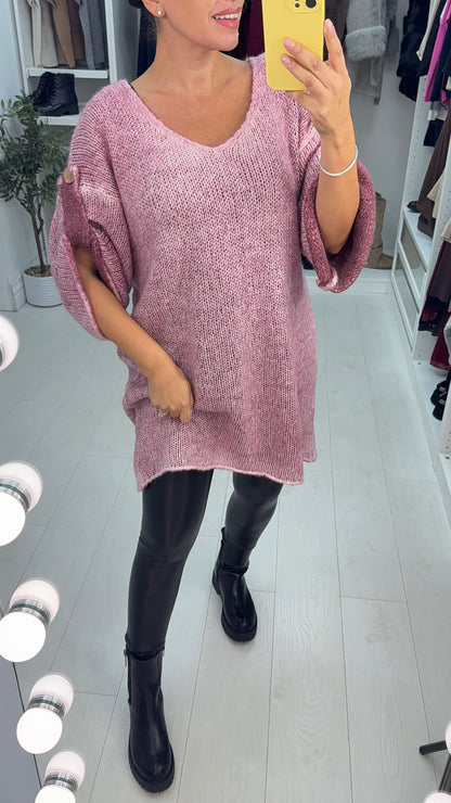 Stephie Rolled Sleeve Chunky Loose Fit Jumper