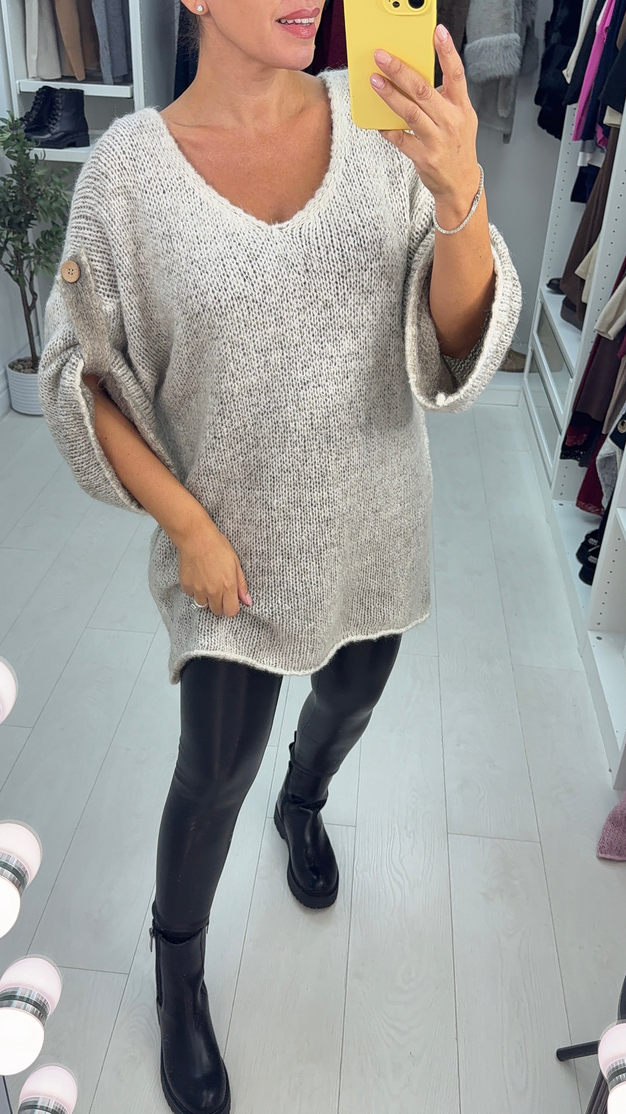 Stephie Rolled Sleeve Chunky Loose Fit Jumper