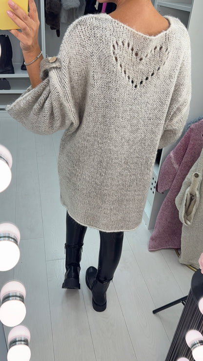 Stephie Rolled Sleeve Chunky Loose Fit Jumper
