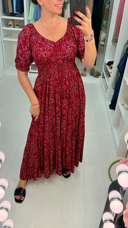 Judy Ditsy Print Elasticated Waist Maxi Dress