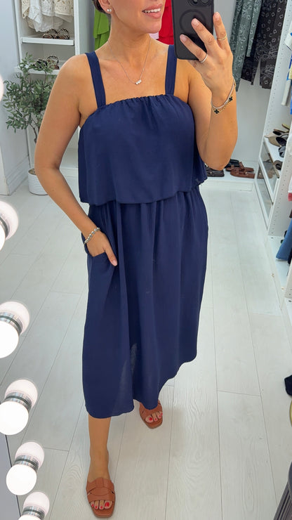 Janiyah Plain Loose Fit Strappy Dress