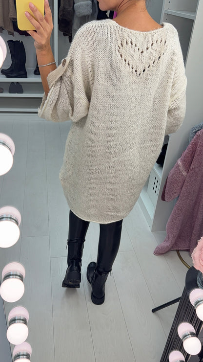 Stephie Rolled Sleeve Chunky Loose Fit Jumper