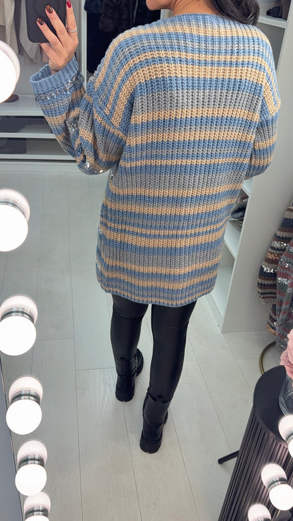 Sammi Sequin Detailed Chunky Knit Cardigan