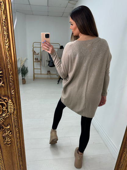 Jocelyn Diamante Angel Wing Back Detail Jumper