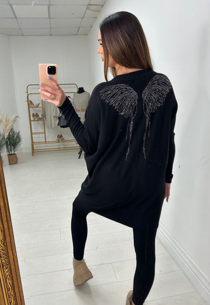 Jocelyn Diamante Angel Wing Back Detail Jumper