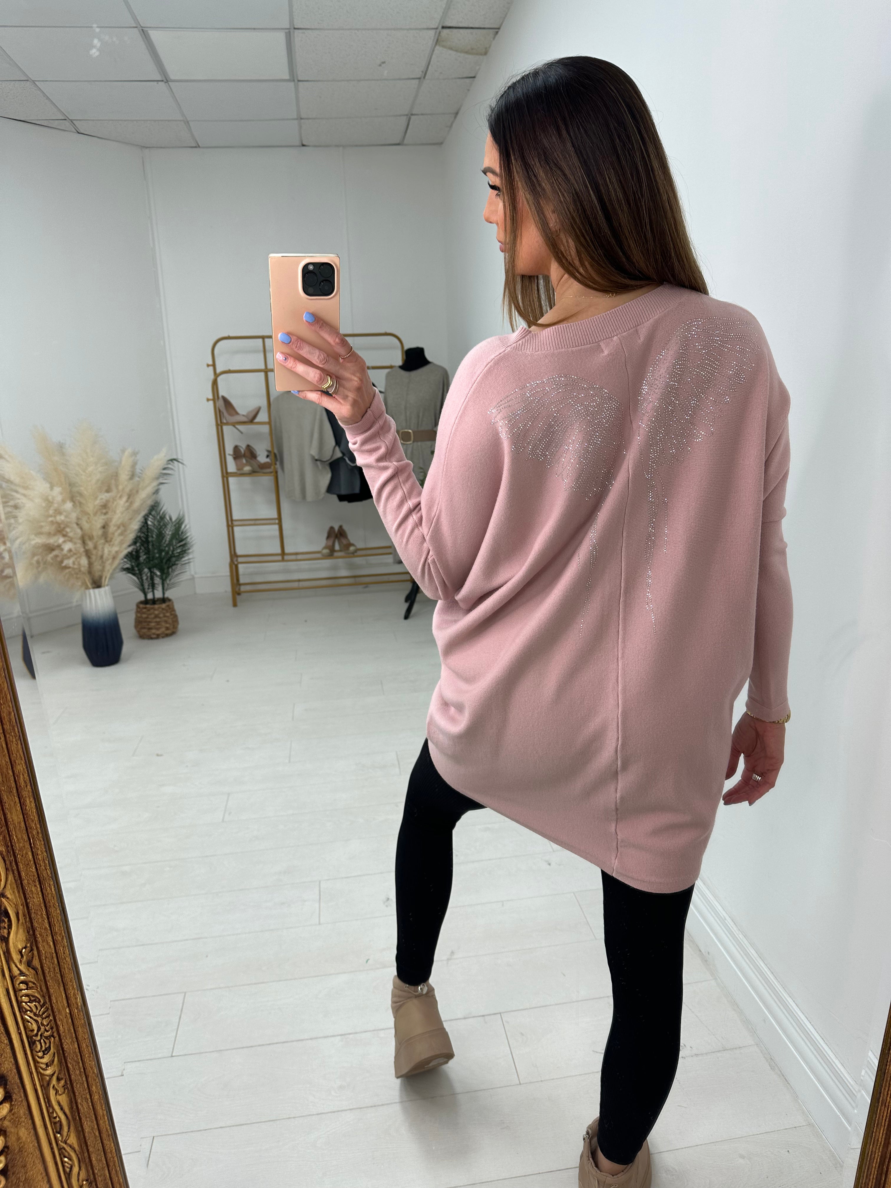 Jocelyn Diamante Angel Wing Back Detail Jumper