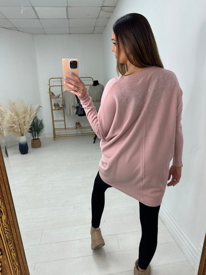 Jocelyn Diamante Angel Wing Back Detail Jumper