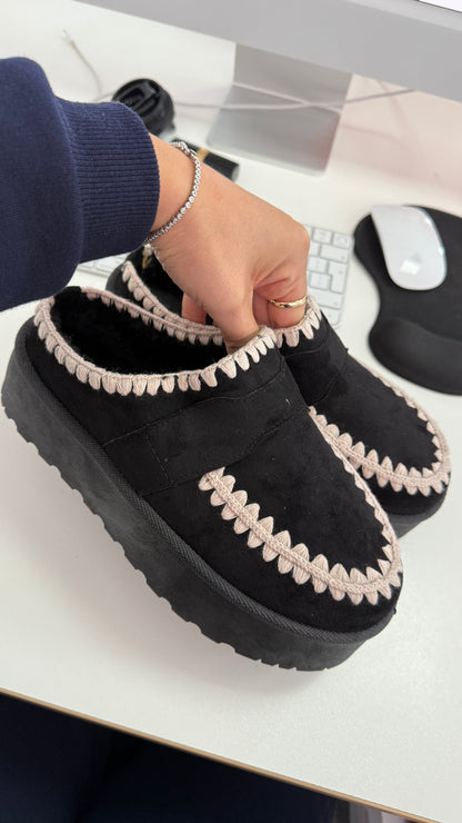 Jazzy Faux Suede Platform Clogs