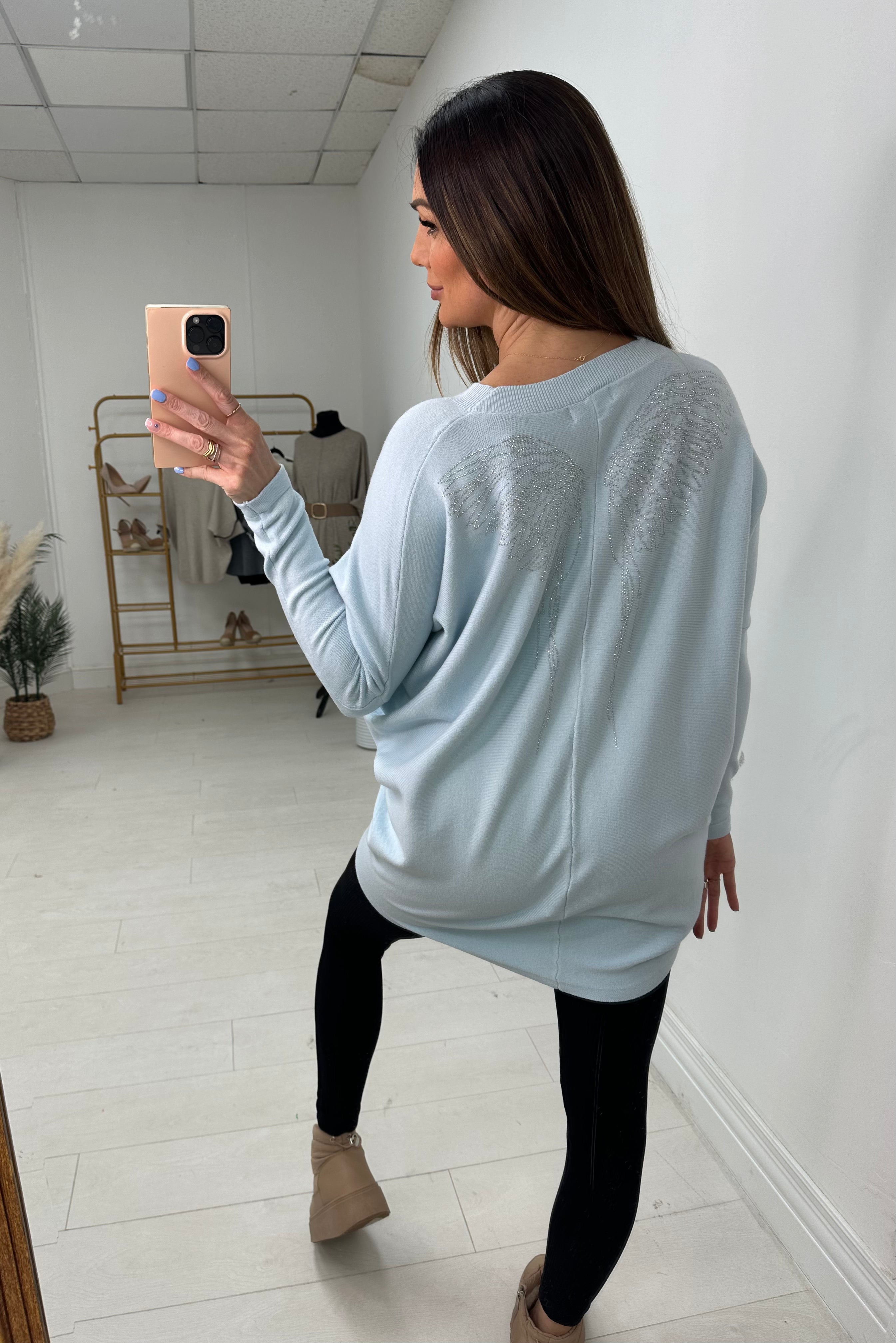 Jocelyn Diamante Angel Wing Back Detail Jumper